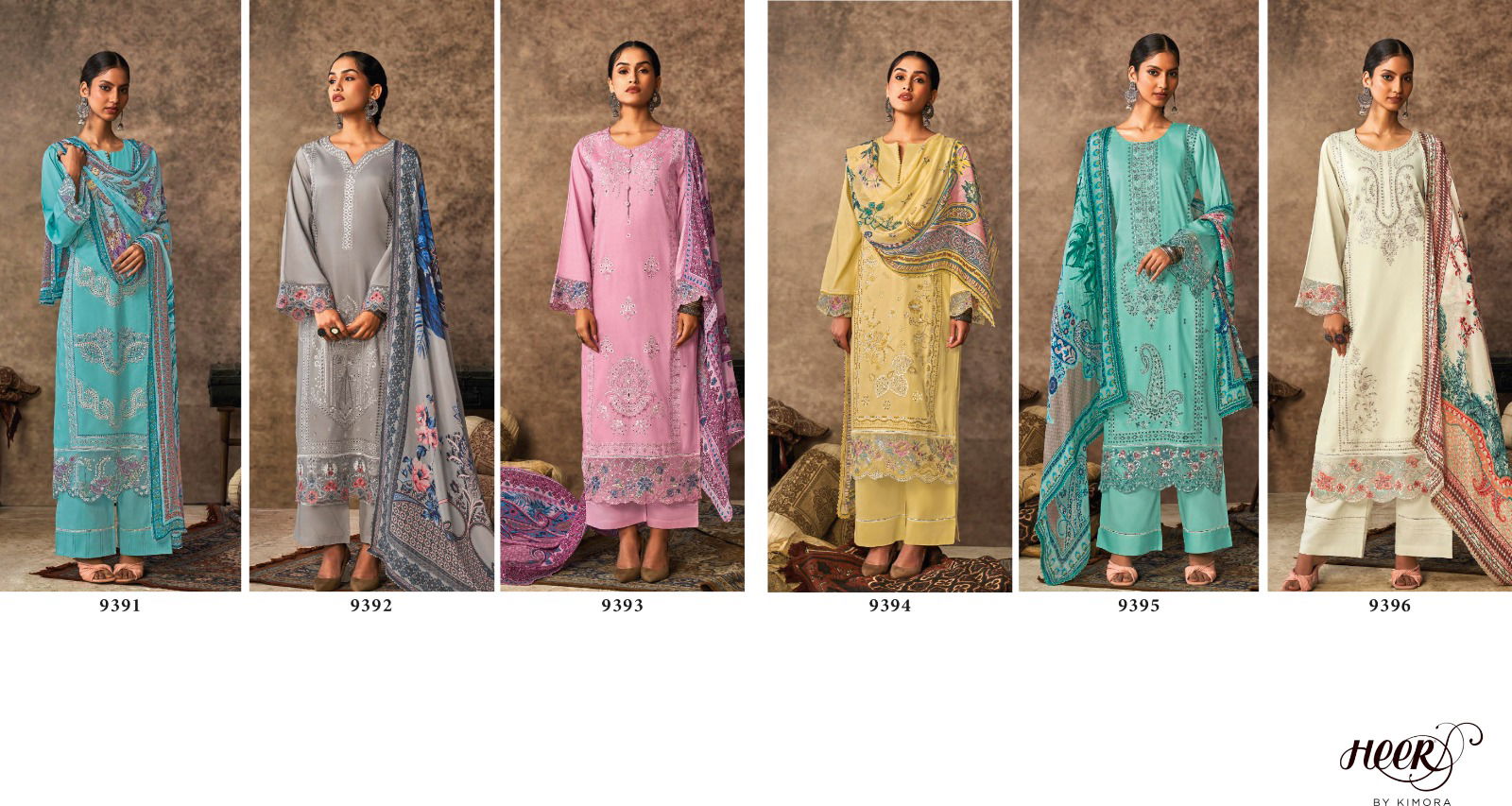 Malika By Kimora Muslin Digital Printed Embroidery Salwar Suits Wholesalers In Delhi